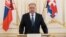 Slovak President Andrej Kiska speaks during a press conference in Bratislava in March.