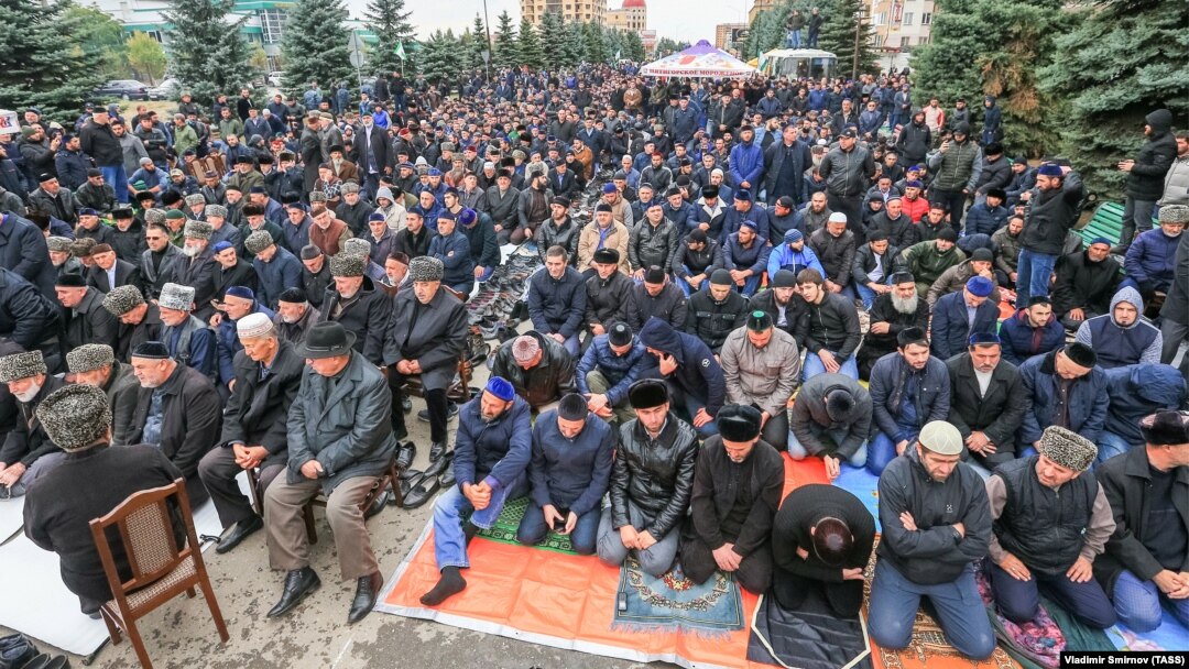 Жители Магаса протестуют против решения "пограничного вопроса" с Чечней, 5 октября 2018