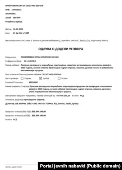Kontrata dhënë kompanisë "Rad 028" dy ditë pas sulmit në Banjskë.
