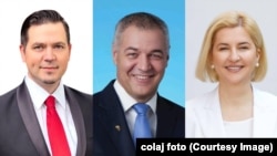 De la stânga la dreapta: Candidații la prezidențiale Tudor Ulianovschi, Octavian Țîcu și Irina Vlah