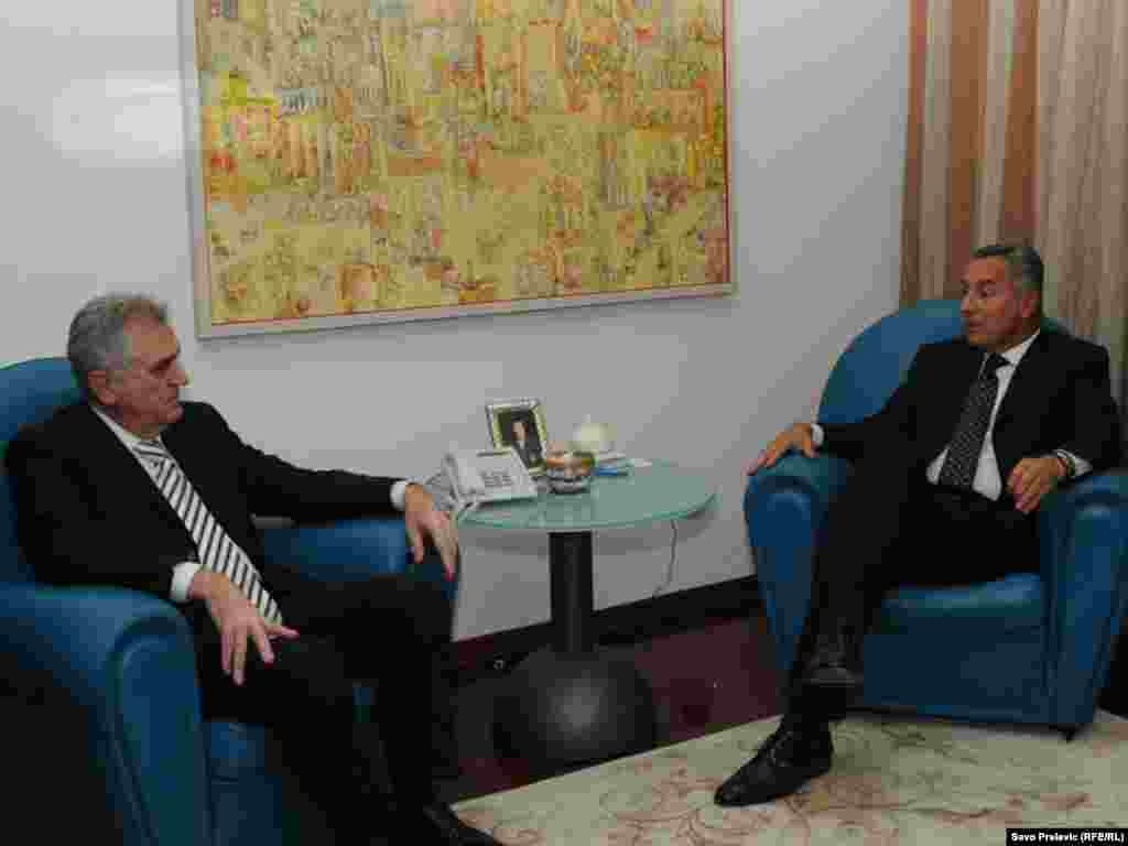 Tomislav Nikolić i Milo Đukanović u Podgorici, 23. novembra 2011
