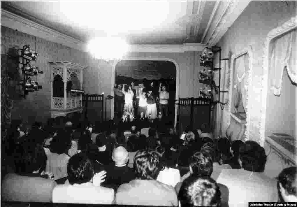 An early performance in his Tbilisi theater. &nbsp; Inside the space that sat just a few dozen people, Gabriadze faced less scrutiny from the &ldquo;morality police&rdquo; over his storytelling. &nbsp;