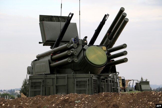 Зенитный комплекс "Панцирь" на российской военной базе Хмеймим в Сирии