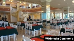A dining hall at the Songdowon children's camp in North Korea, in a 2014 photo by Uri Tours, a tourism company.