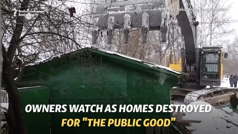 Moscow Resident Watches As House Demolished For ‘Public Good’