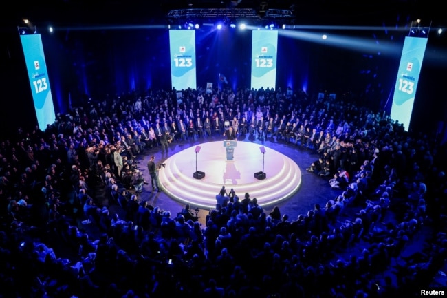 Një tubim zgjedhor i LDK-së i mbajtur në Prishtinë më 16 dhjetor 2025.