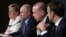 Cancelara germană, Angela Merkel, președintele rus, Vladimir Putin, cel turc, Tayyip Erdogan, și cel francez, Emmanuel Macron, la o recentă reuniune 