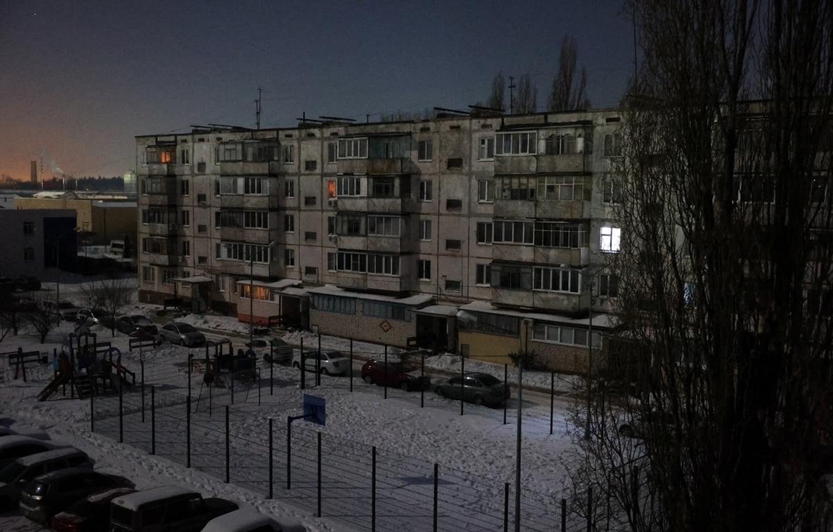 Ukrainian cities during a winter blackout.