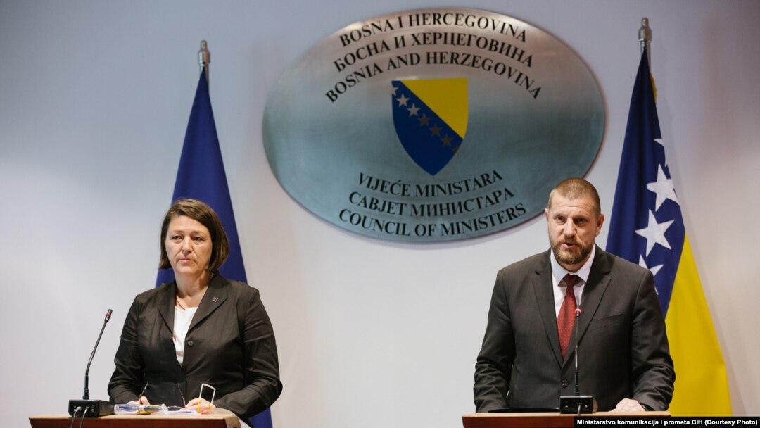 EU komesarka Violeta Bulc i ministar transporta BiH Ismir Jusko u Sarajavu 29.juna 2018.