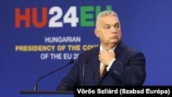 Прем'єр-міністр Угорщини Віктор Орбан у Будапешті під час неформальної зустрічі лідерів ЄС. 8 листопада 2024 року