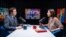 Poetul Ivan Pilchin discutând cu autoarea podcastului Laboratorul Social, Victoria Coroban, în studioul Europei Libere