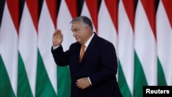Прем’єр-міністр Угорщини Віктор Орбан під час з’їзду партії «Фідес» у Будапешті. Угорщина, 18 листопада 2023 року