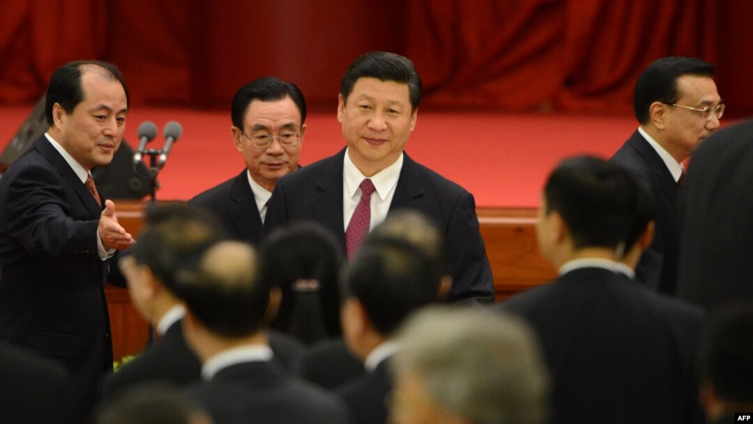 Chinese Vice President Xi Jinping (center) attends the 63rd National Day reception at the Great Hall of the People in Beijing on September 29.
