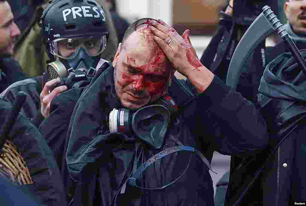 Mai multe persoane au fost rănite la protestul de la Bruxelles.