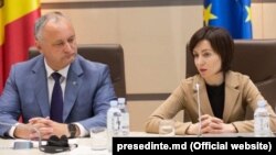 Președintele Igor Dodon și prim-ministra Maia Sandu, 12 iunie, 2019