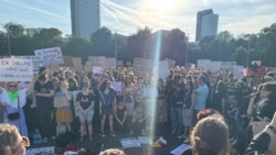 Around 4,000 people gathered in front of Romania’s government headquarters in Bucharest on June 3, days after a murder that shocked the Balkan country.