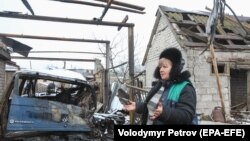 Уништени куќи во Доњецк.