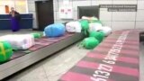 Almaty aeroportunda Aşgabatdan gelen goşlaryň döredýän bulam-bujarlygy