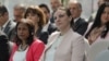 Ministrja në detyrë e Ekonomisë, Artane Rizvanolli (djathtas) dhe e ngarkuara me punë në Ambasadën amerikane në Prishtinë, Anu Prattipati, marrin pjesë në një konferencë në Prishtinë, qershor 2026.