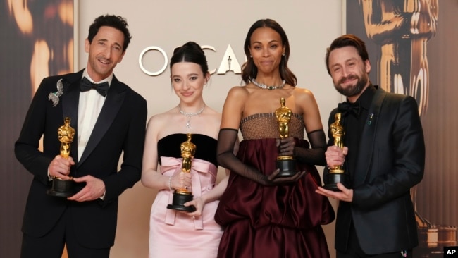 Adrien Brody, Mikey Madison, Zoe Saldana dhe Kieran Culkin.