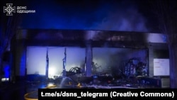 Последици од рускиот напад во пристанишниот град Одеса на Црното Море, 17 февруари 2026 година.