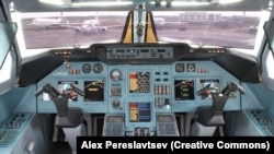 Кабина самолета Ту-214, одной из нескольких моделей, возвращаемых в эксплуатацию в России