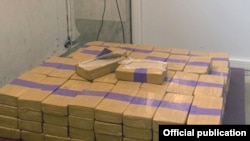 Armenia - A photo by the State Revenue Committee shows packets of heroin smuggled from Iran and seized by Armenian law-enforcement authorities, July 2, 2021. 