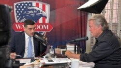 Candidatul AUR la președinție, George Simion, invitat la podcastul „Bannons_WarRoom”, difuzat online pe 22 aprilie 2024.