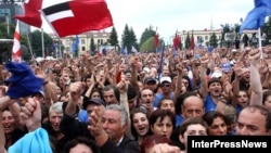 The Georgian Dream coalition led by Bidzina Ivanishvili rallied in Zugdidi on September 22.