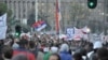 Protesters in Belgrade on April 5
