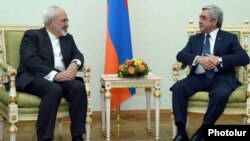 Armenia - President Serzh Sarkisian (R) meets with Iranian Foreign Minister Mohammad Javad Zarif, Yerevan, 27Jan2015.