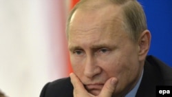 Russian President Vladimir Putin in Moscow on February 25