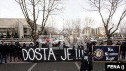 Protest grupe navijača protiv rukovodstva Fudbalskog saveza BiH i novog selektora