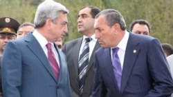 Armenia - President Serzh Sarkisian (L) and Suren Khachatrian attend an official ceremony in 2011..