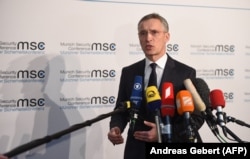 NATO Secretary-General Jens Stoltenberg in Munich on February 16.