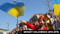Во время празднования Дня Независимости Украины. Киев, 24 августа 2019 года