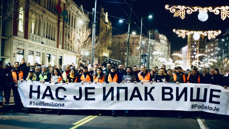 Протест во Белград на годишнината од убиството на Оливер Ивановиќ