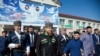 Chechnya -- Chechen leader Ramzan Kadyrov (C) leaves a polling station in the village of Tsentaroi during Russian parliament elections, September 18, 2016