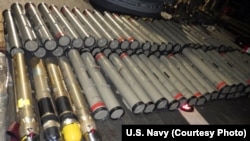 The shipment of advanced weapons and weapon components was seized in the Arabian Sea aboard a stateless dhow.