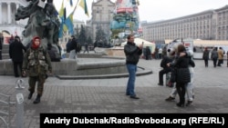 Активисты "Евромайдана" в Киеве.