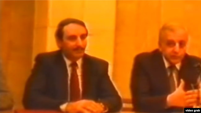 Пресс-конференция Джохара Дудаева и Звиада Гамсахурдия в Грозном, на которой они говорят об объединении кавказского народа, 1992 г.
