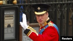 Britanski princ William snimljen na dan vjenčanja sa Kate Middleton, London,29. april 2011. 