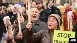 Earlier this month, activists held rallies in the western city of Lviv to protest a proposed shale gas deal with Chevron. 