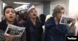 A video of three Iranian women singing a famous feminist song on Tehran's subway on March 8 to mark International Women's Day went viral on social media.