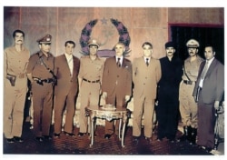 The leadership of the People's Democratic Party of Afghanistan in 1978. Faqir is standing on the right.