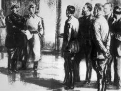Представители большевиков вручают ультиматум членам Временного правительства
