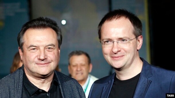 Кинорежиссер Алексей Учитель и министр культуры России Владимир Мединский