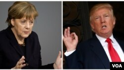دونالد ترامپ،رئیس جمهوری آمریکا وآنگلا مرکل،صدر اعظم آلمان 