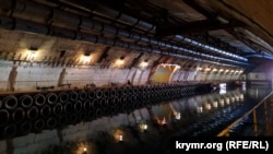 An underground dock inside the Balaklava submarine base