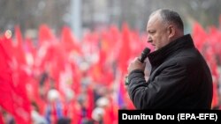 Igor Dodon la un miting electoral al socialiștilor, noiembrie 2018